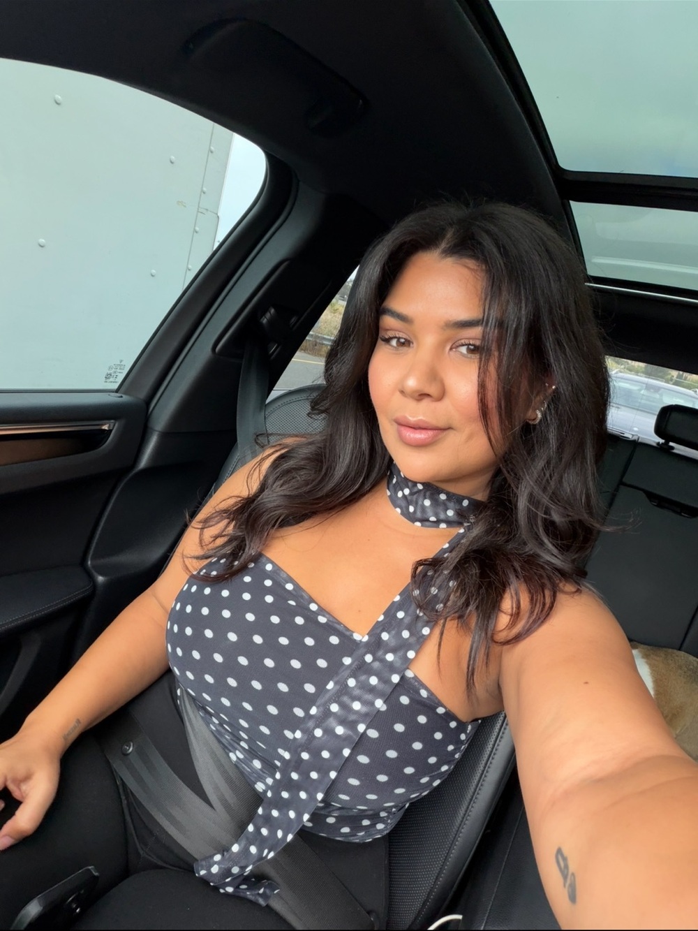 Polka Dot Halter tube Top in Black and White